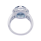 Bague BULGARI en or blanc, topaze bleue et diamants - Castafiore