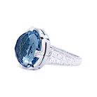 Bague BULGARI en or blanc, topaze bleue et diamants - Castafiore