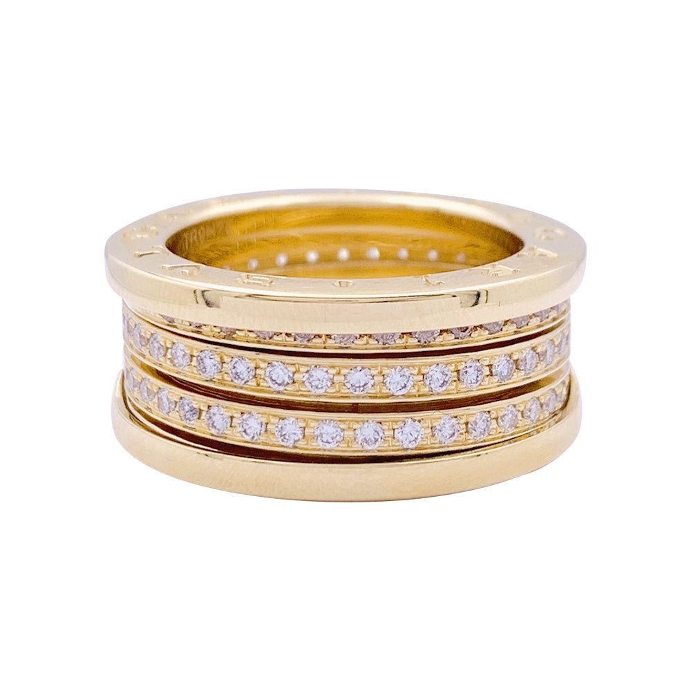 Bague BULGARI en or jaune et diamants - Castafiore