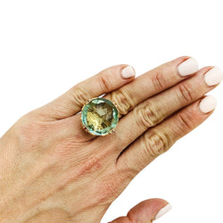 Bague BULGARI "Parentesi Cocktail", prasiolite, diamants - Castafiore