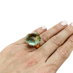 Bague BULGARI "Parentesi Cocktail", prasiolite, diamants - Castafiore