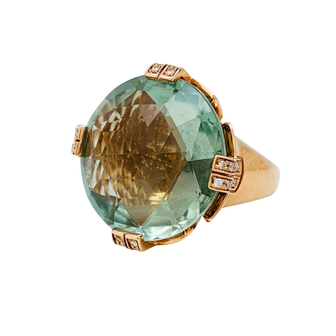 Bague BULGARI "Parentesi Cocktail", prasiolite, diamants - Castafiore