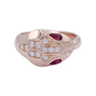 Bague Bulgari, "Serpenti, or rose, diamants, rubellites - Castafiore