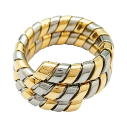 Bague BULGARI "Tubogas" en or jaune et or blanc - Castafiore