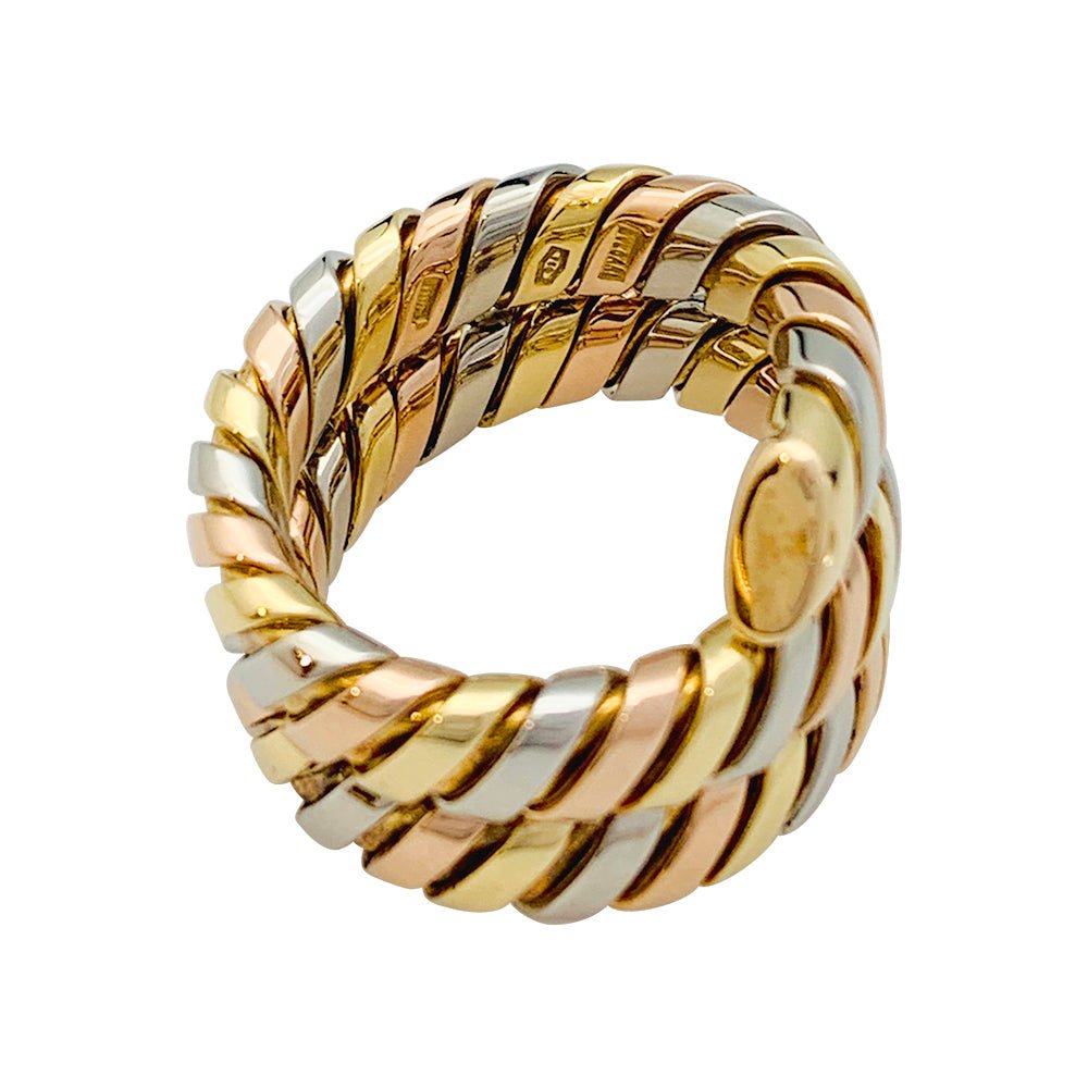 Bague BULGARI, "Tubogas", trois ors - Castafiore