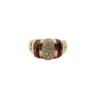 Bague BVLGARI en or jaune, tourmalines et diamant - Castafiore