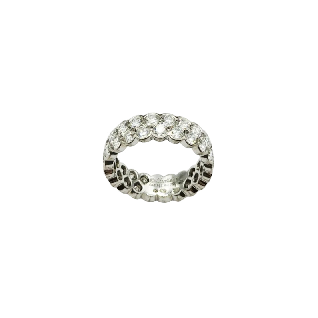 Bague CARTIER "Broderie" en or blanc et diamants - Castafiore