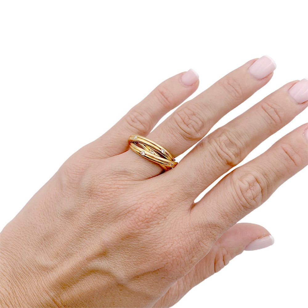 Bague Cartier, "Constellation", or jaune et diamants. - Castafiore