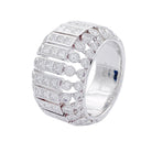 Bague Cartier, "Couronne", or blanc, diamants - Castafiore