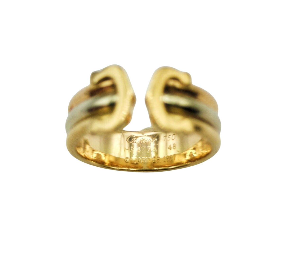 Bague CARTIER "double C", en trois ors - Castafiore
