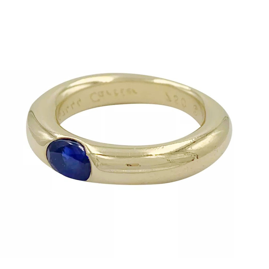 Bague Cartier, "Ellipse", or jaune, saphir - Castafiore