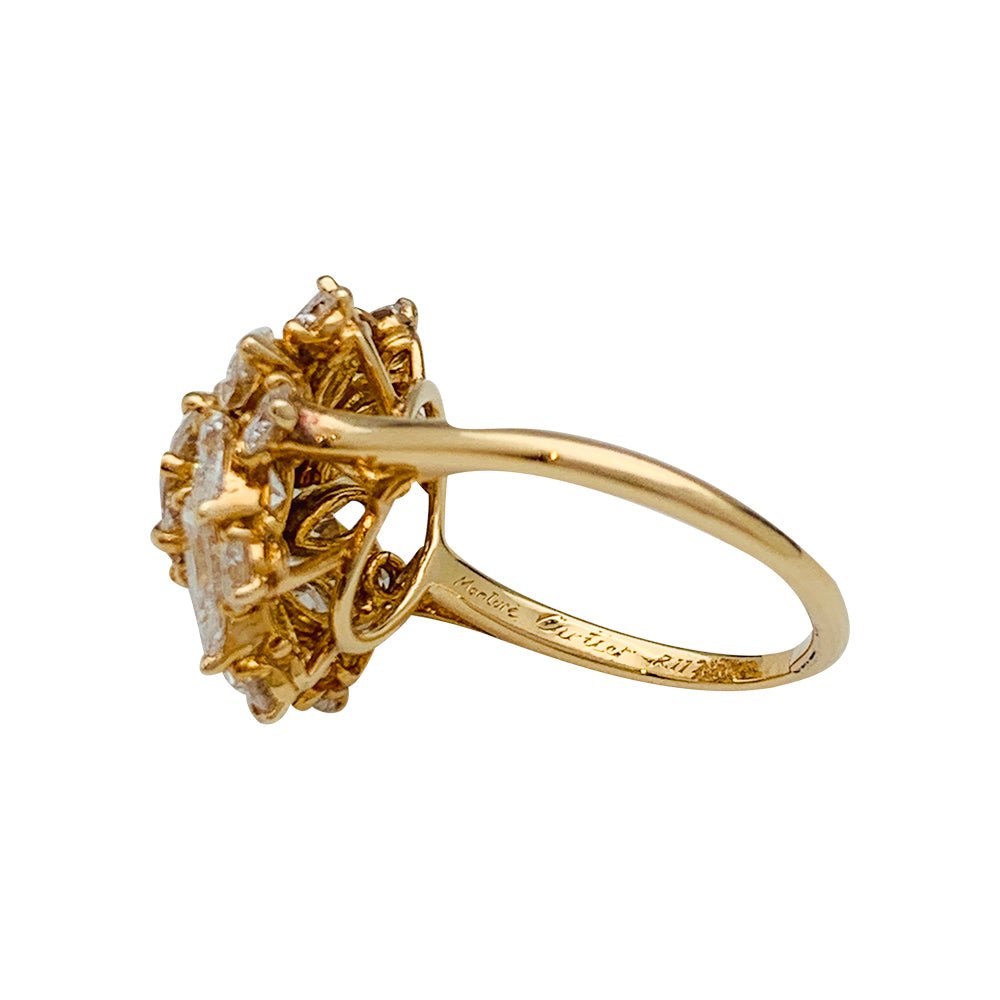 Bague CARTIER en or jaune, diamant 1,57 carats - Castafiore