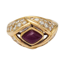 Bague Cartier en or jaune, diamants et rubis - Castafiore