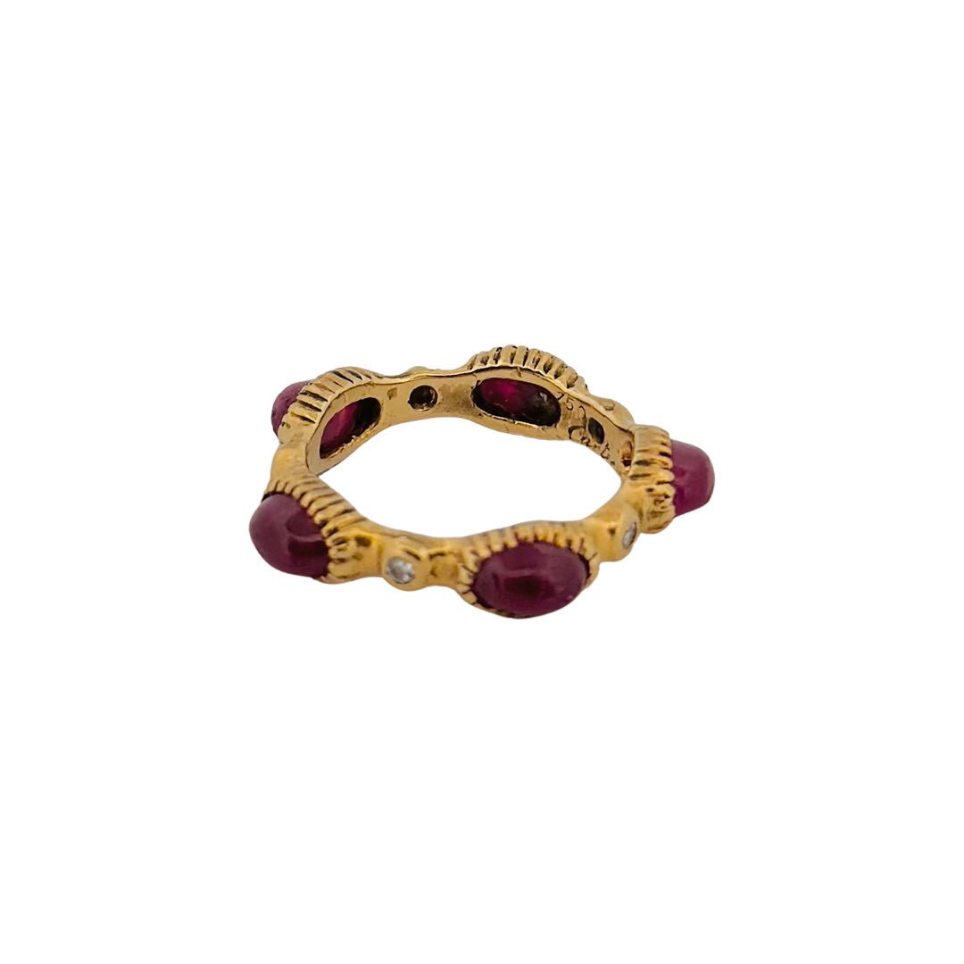 Bague CARTIER en or jaune, rubis et diamants - Castafiore