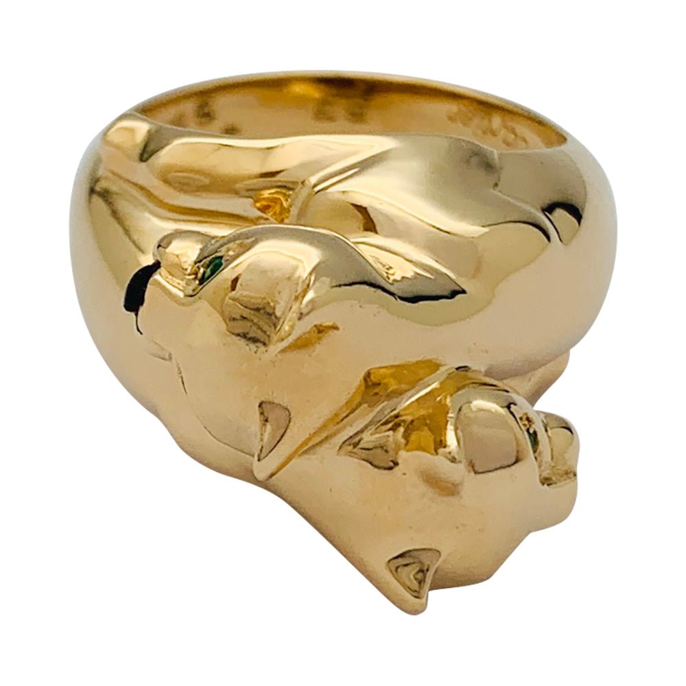 Bague Cartier, "Kozra", en or jaune, émeraude, onyx - Castafiore