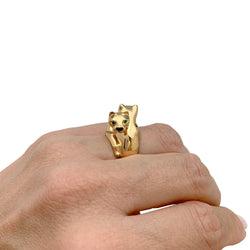 Bague Cartier, "Kozra", en or jaune, émeraude, onyx - Castafiore