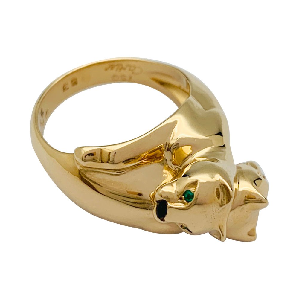 Bague Cartier, "Kozra", en or jaune, émeraude, onyx - Castafiore