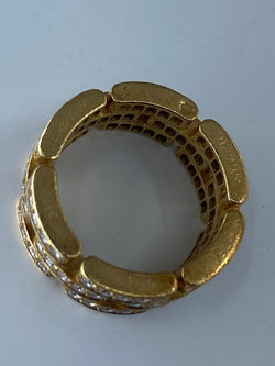 Bague CARTIER maillons PANTHÈRE en or jaune et diamants - Castafiore