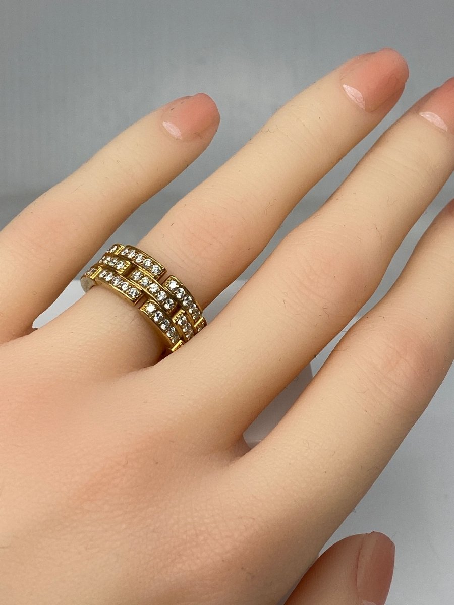 Bague CARTIER maillons PANTHÈRE en or jaune et diamants