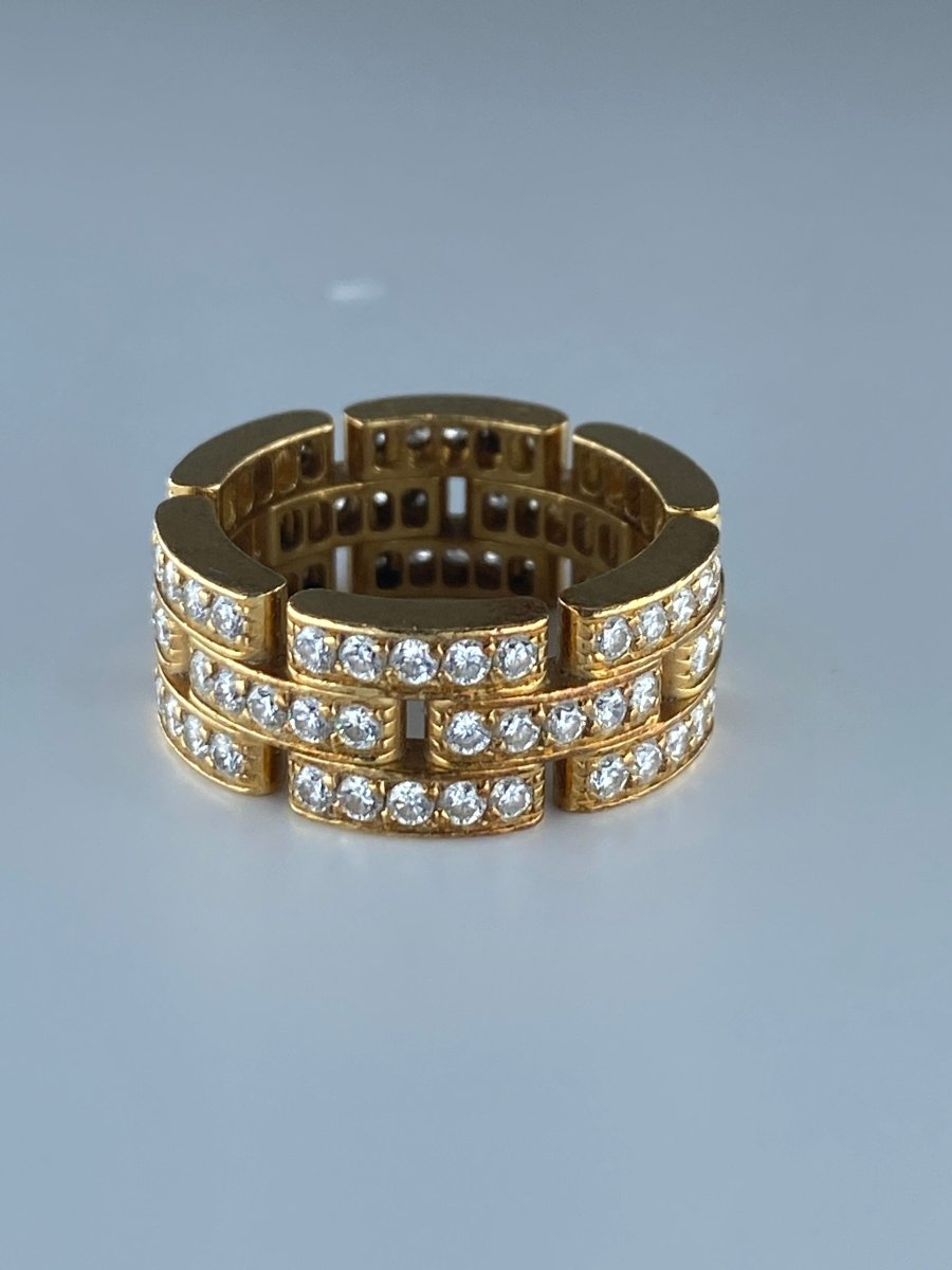Bague CARTIER maillons PANTHÈRE en or jaune et diamants
