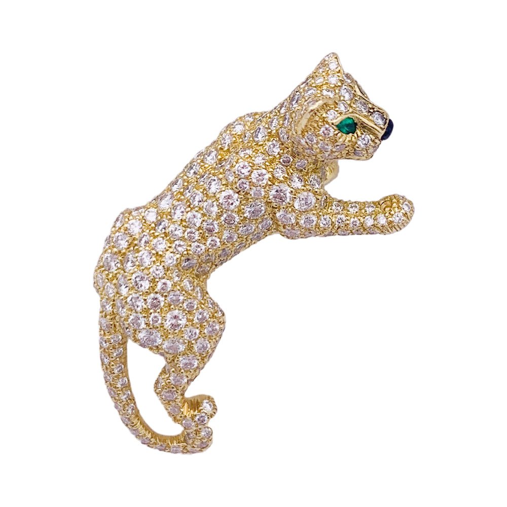 Bague CARTIER "Panthère de Cartier" en or jaune, émeraude, onyx et diamants - Castafiore