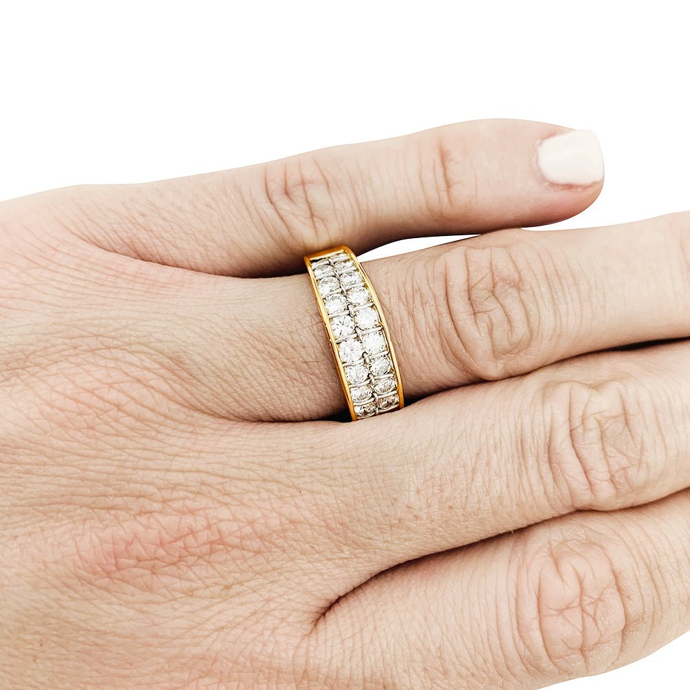 Bague CARTIER, "Séranade", or jaune, platine et diamants - Castafiore