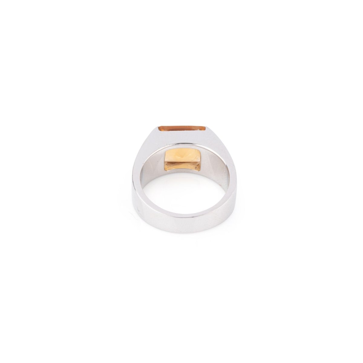 Bague CARTIER "Tank" en or blanc et citrine - Castafiore
