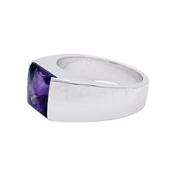 Bague Cartier, "Tank", or blanc, améthyste. - Castafiore