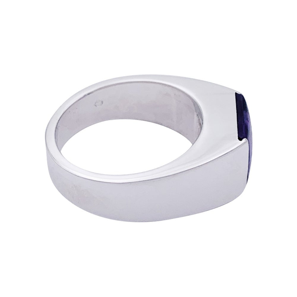 Bague Cartier, "Tank", or blanc, améthyste. - Castafiore