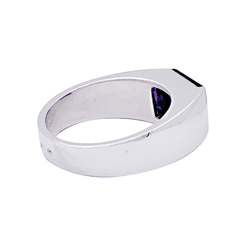 Bague Cartier, "Tank", or blanc, améthyste. - Castafiore
