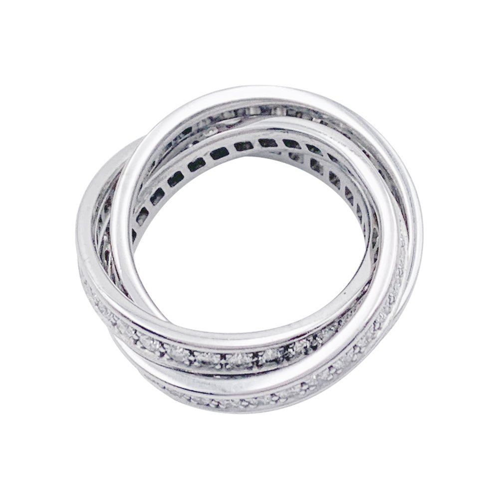 Bague Cartier, "Trinity", en or blanc et diamants - Castafiore