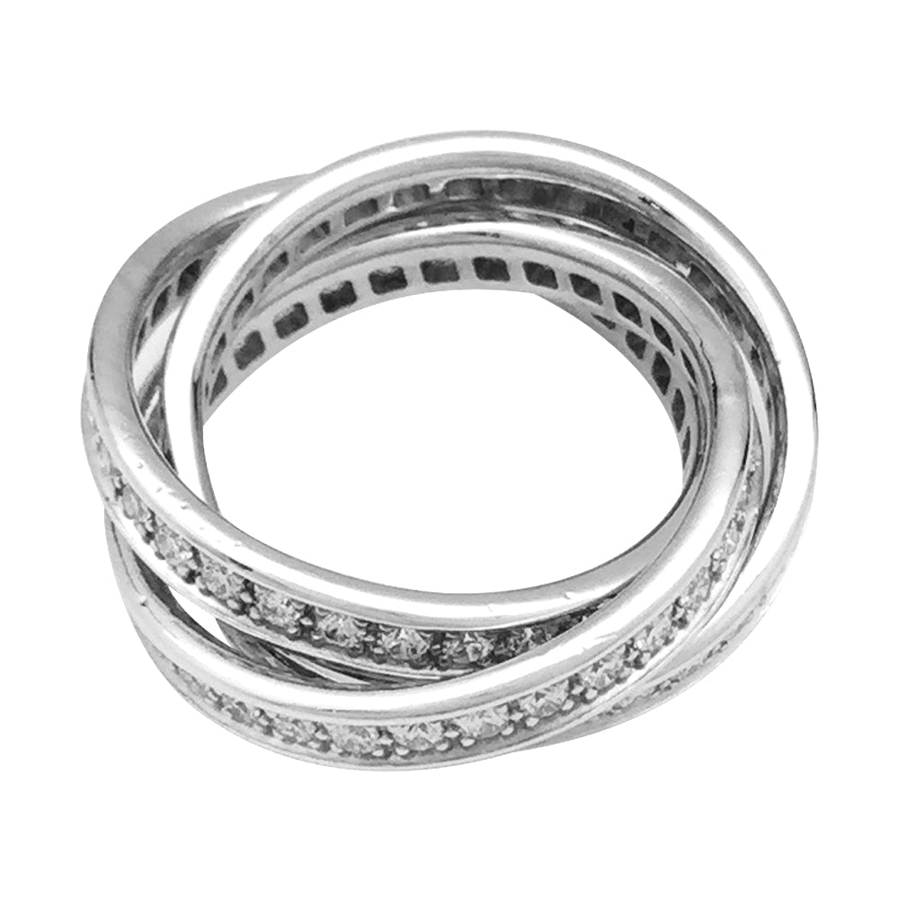 Bague Cartier, "Trinity", en or blanc et diamants - Castafiore