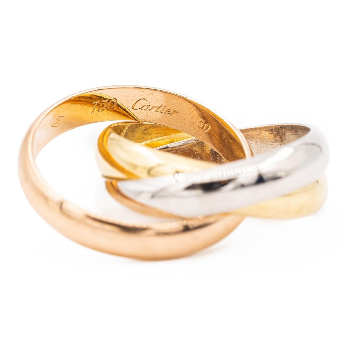 Bague CARTIER "Trinity" en or jaune, or blanc et or rose - Castafiore