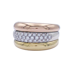Bague Cartier trois ors et diamants - Castafiore