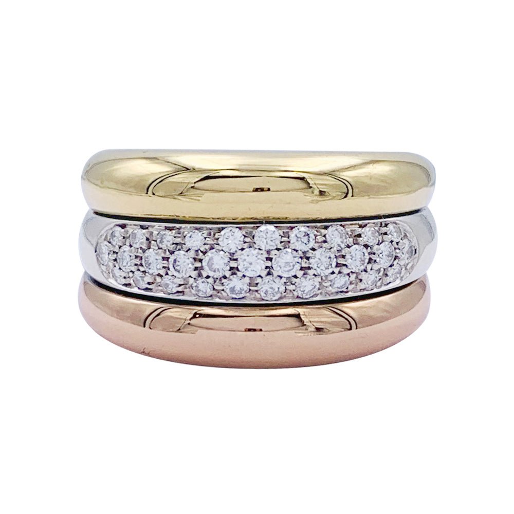 Bague Cartier trois ors et diamants - Castafiore