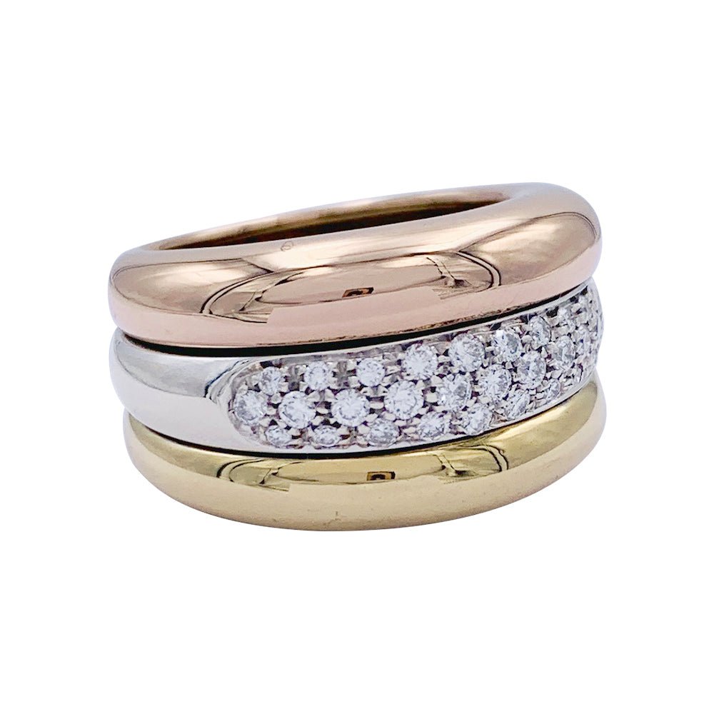 Bague Cartier trois ors et diamants - Castafiore