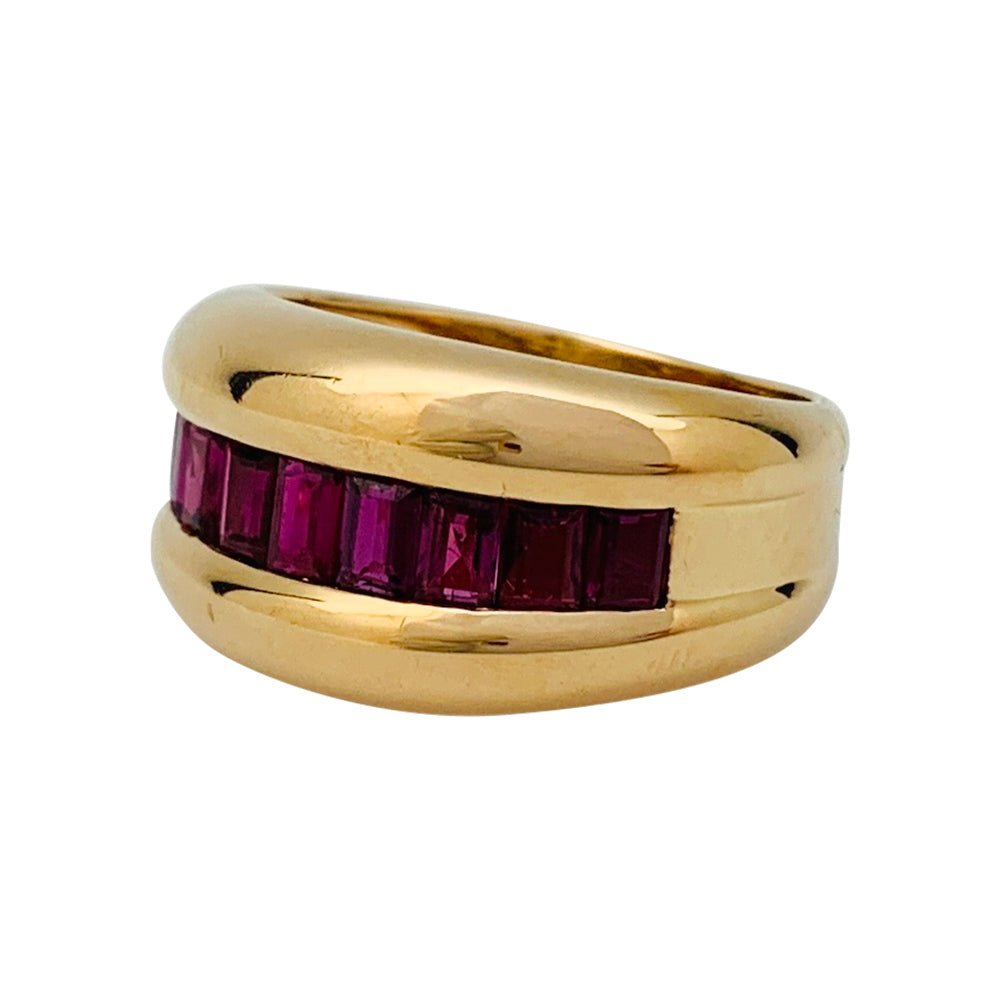 Bague Cartier,"Odin", or jaune, rubis calibrés - Castafiore