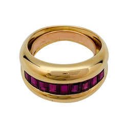 Bague Cartier,"Odin", or jaune, rubis calibrés - Castafiore