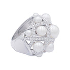 Bague Chanel, "Baroque", or blanc, diamants, perles de culture - Castafiore