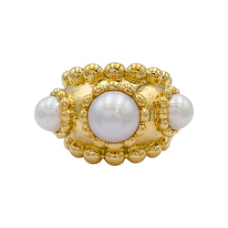 Bague Chanel, "Baroque", or jaune, perles - Castafiore