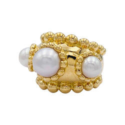 Bague Chanel, "Baroque", or jaune, perles - Castafiore