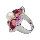 Bague CHANEL, "San Marco", or blanc, perle, saphirs roses, tourmalines roses, diamants - Castafiore