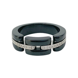 Bague Chanel "Ultra" en céramique, or blanc et diamants - Castafiore