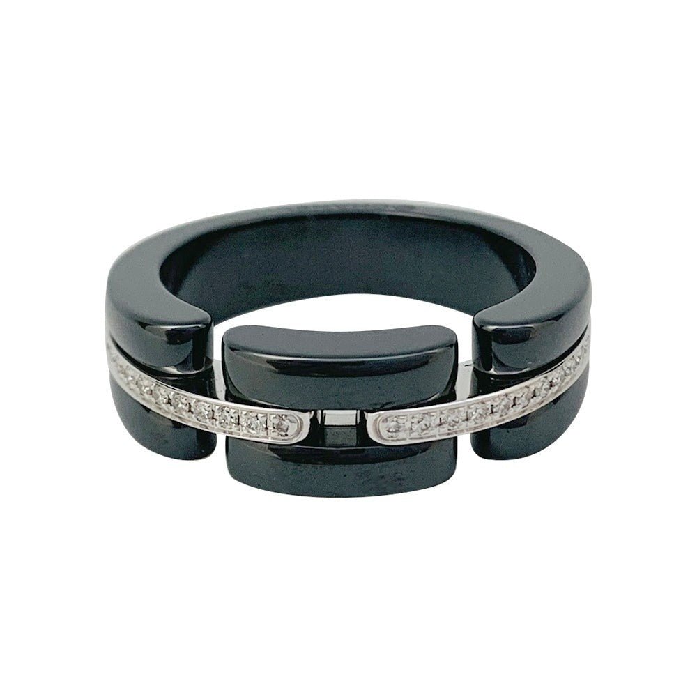 Bague Chanel "Ultra" en céramique, or blanc et diamants - Castafiore