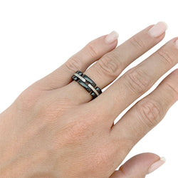 Bague Chanel "Ultra" en céramique, or blanc et diamants - Castafiore