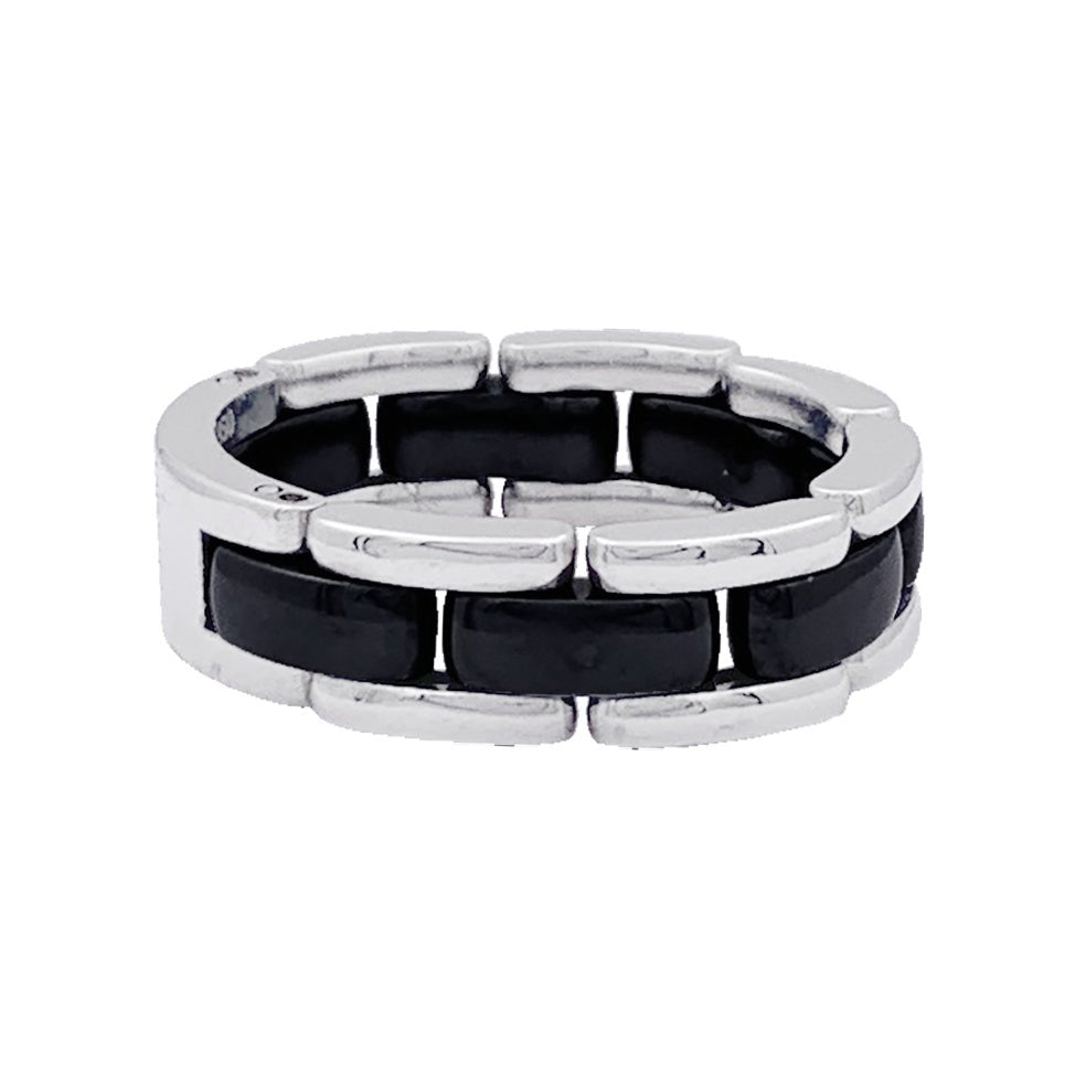 Bague CHANEL "Ultra" en or blanc et céramique - Castafiore