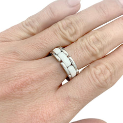 Bague Chanel, "Ultra", or blanc, céramique - Castafiore