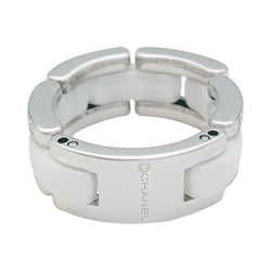 Bague CHANEL, "Ultra", or blanc, céramique blanche, diamants - Castafiore