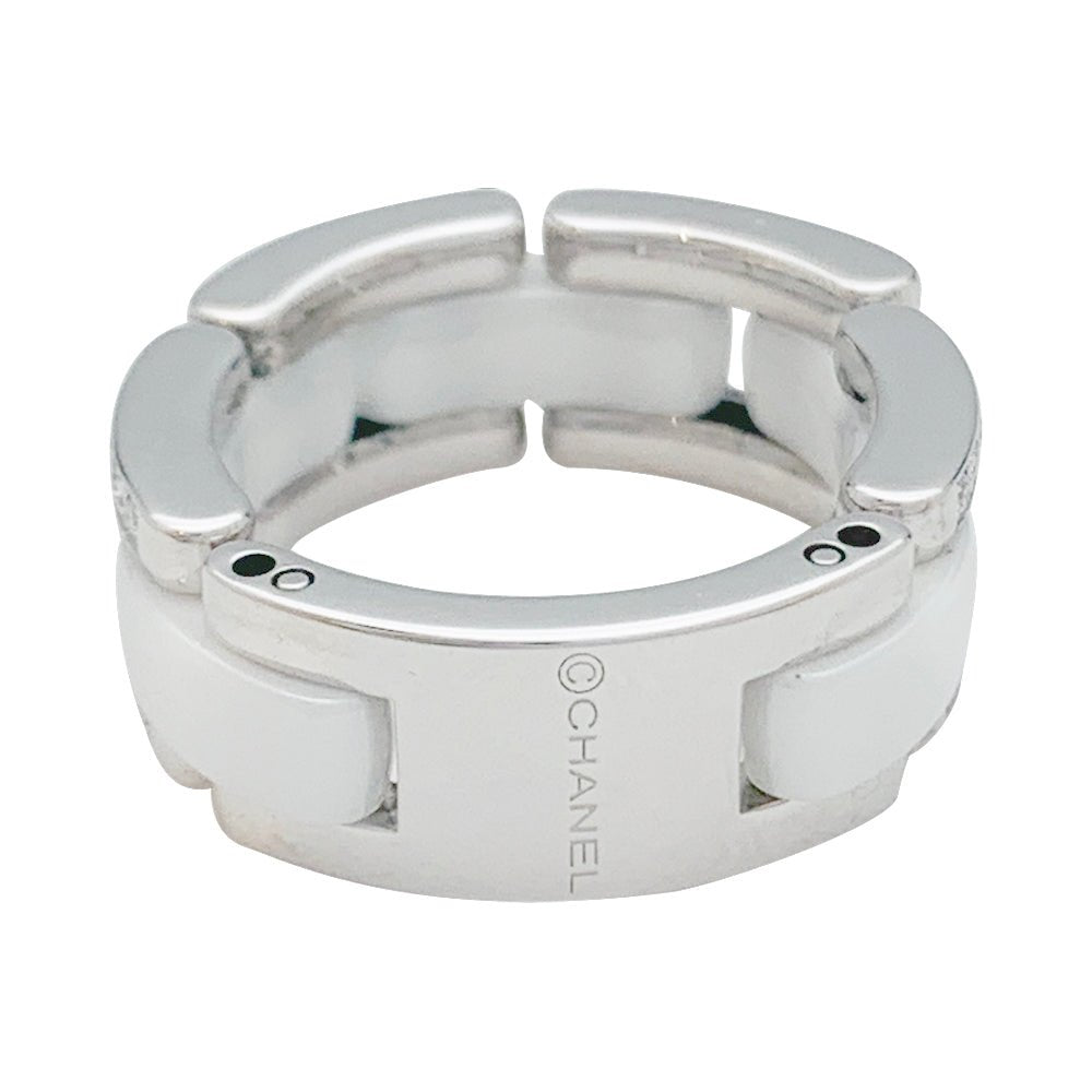 Bague CHANEL, "Ultra", or blanc, céramique blanche, diamants - Castafiore