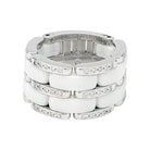 Bague Chanel, "Ultra", or blanc, céramique blanche et diamants. - Castafiore